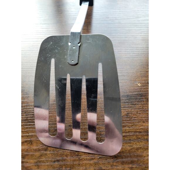 Vintage Foley Chrome Plated 12" Flipper/Spatula w/Black Handle - Made in USA - Picture 6 of 8